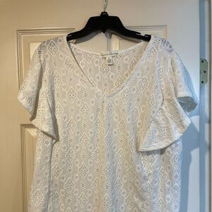 French Laundry White Lace Blouse